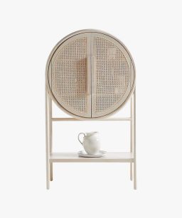 New West Natural Cane Storage Bar Cabinet