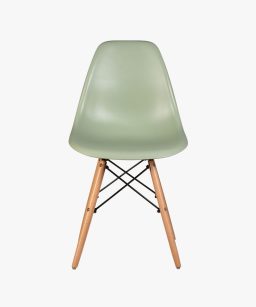 Eames Plastic Armless Chair With Wooden Legs
