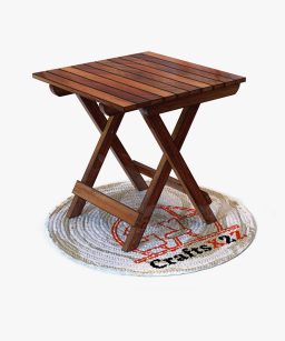 Handmade Wooden Natural Square Foldable Table